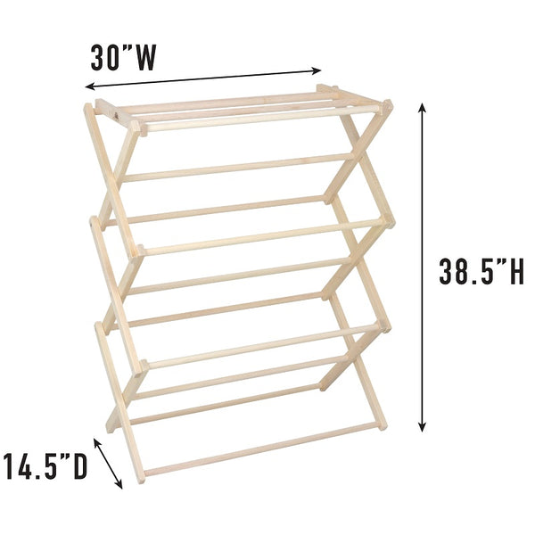 Large Clothes Drying Rack 50 Feet of Drying Space Large Wooden