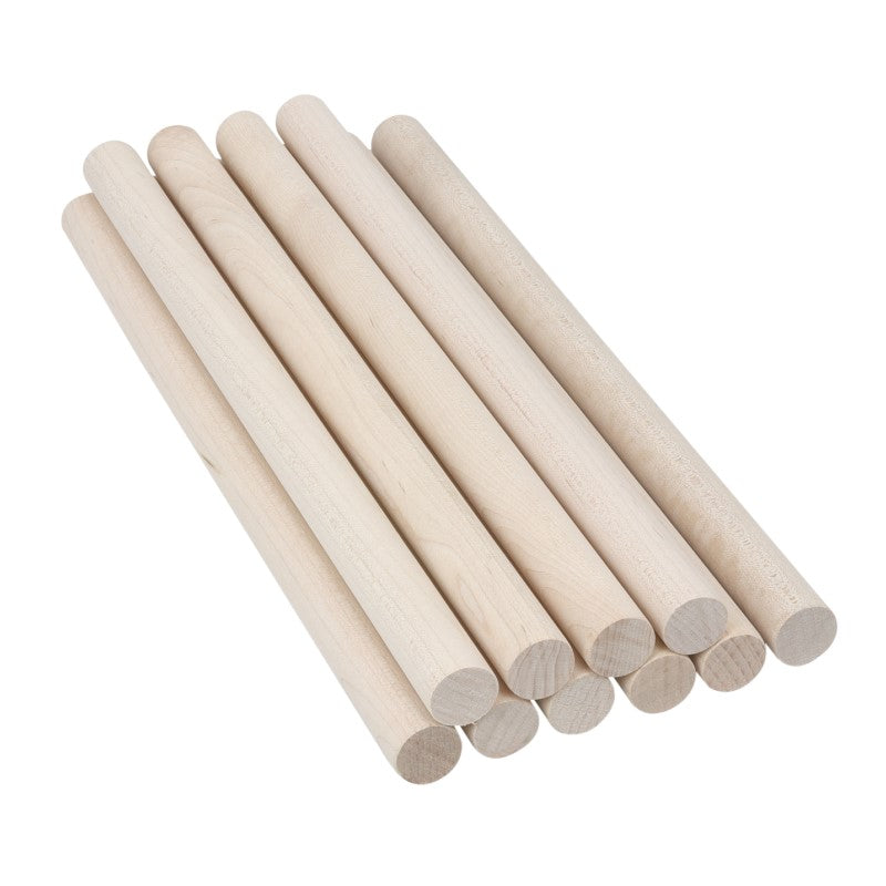 3/4 Inch x 12 Inch Natural Wood Craft Dowel Rods (20 Dowels)