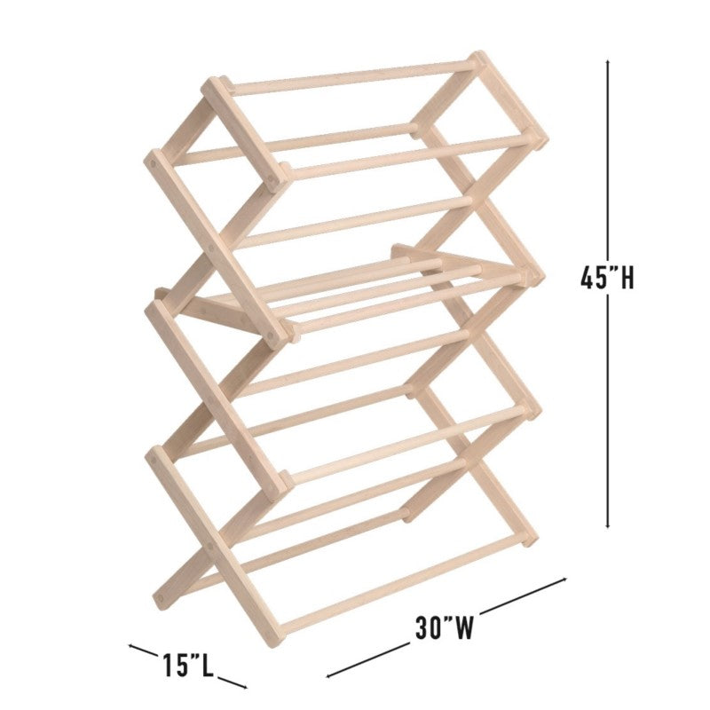Pennsylvania Woodworks Medium Flat Top Clothes Drying Rack: Solid Maple  Hard Wood Laundry Rack for Sweaters, Blouses, Lingerie & More, Durable  Folding Drying Rack, Made in USA, No Assembly Needed